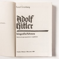Adolf Hitler, biografia Fürera. K. Grünberg. Warszawa, 1989.